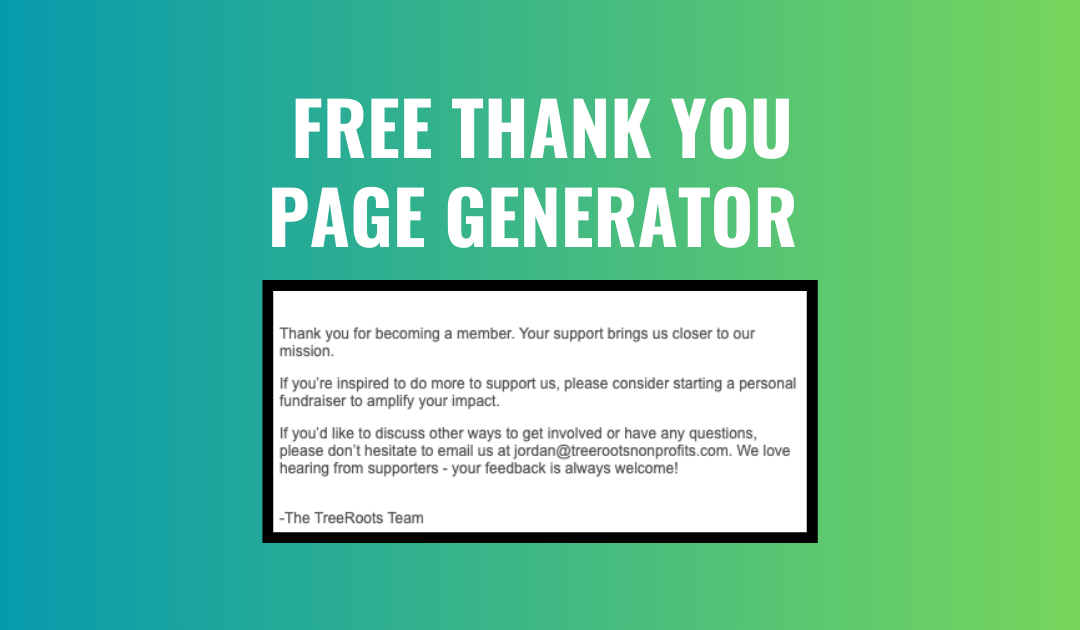 Free Nonprofit Thank You Page Template and Generator